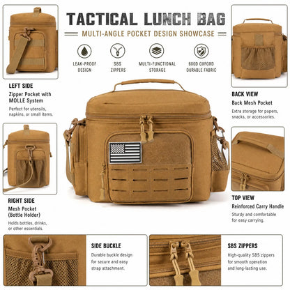 13L Tactical Thermal Cooler Hunting Bag Leakproof Insulated Durable Gear Storage Bag For Hunters Wild Field Trip Shooting Camping Fishing Outdoor Portable Insulated Food Carrier Bag