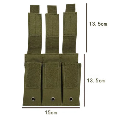 Molle  Triple Pistol Mag Pouch Outdoor Open-Top Single Double 9mm Magazine Pouch Holder Case for  M1911 92F CZ75