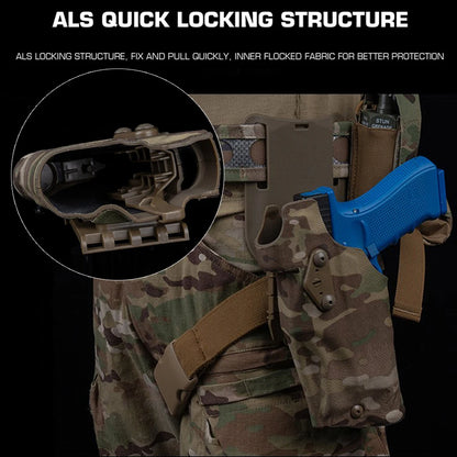 Tactical Left/Right Hand X300U-A Flashlight Pistol Holster Hand for 6354DO Glock17 Gen4 G19 with QLS Drop Leg Airsoft Gear