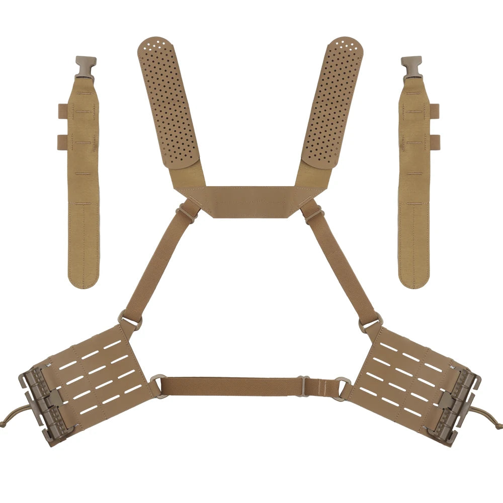 Tactical ARC Chest Rig Kit MOLLE System Placard V3 Front Flap Mag Pouch Installed On Vest with Quick Release Clasp Mount