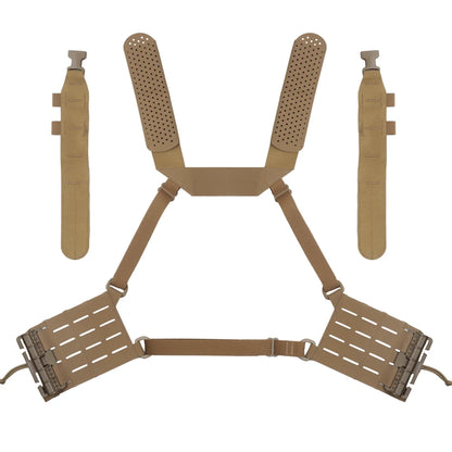 Tactical ARC Chest Rig Kit MOLLE System Placard V3 Front Flap Mag Pouch Installed On Vest with Quick Release Clasp Mount
