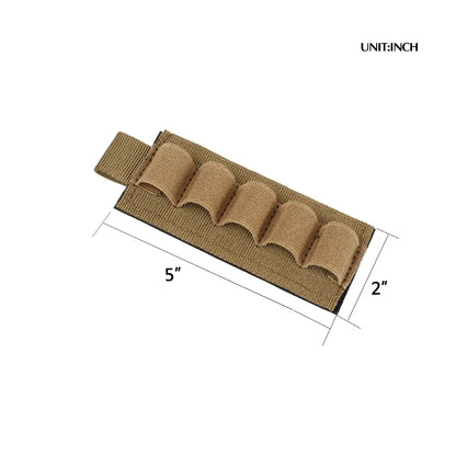 5 Rounds Shotgun Buttstock Ammo Pouch Shell Holder Bullet with Magic Tape  Back Cartridge Carrier Hunting Gun Accessory