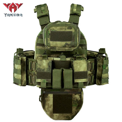 YAKEDA (with American flag) outdoor MOLLE mounted multi-functional vest equipment training snake buckle chest hanging bellyband