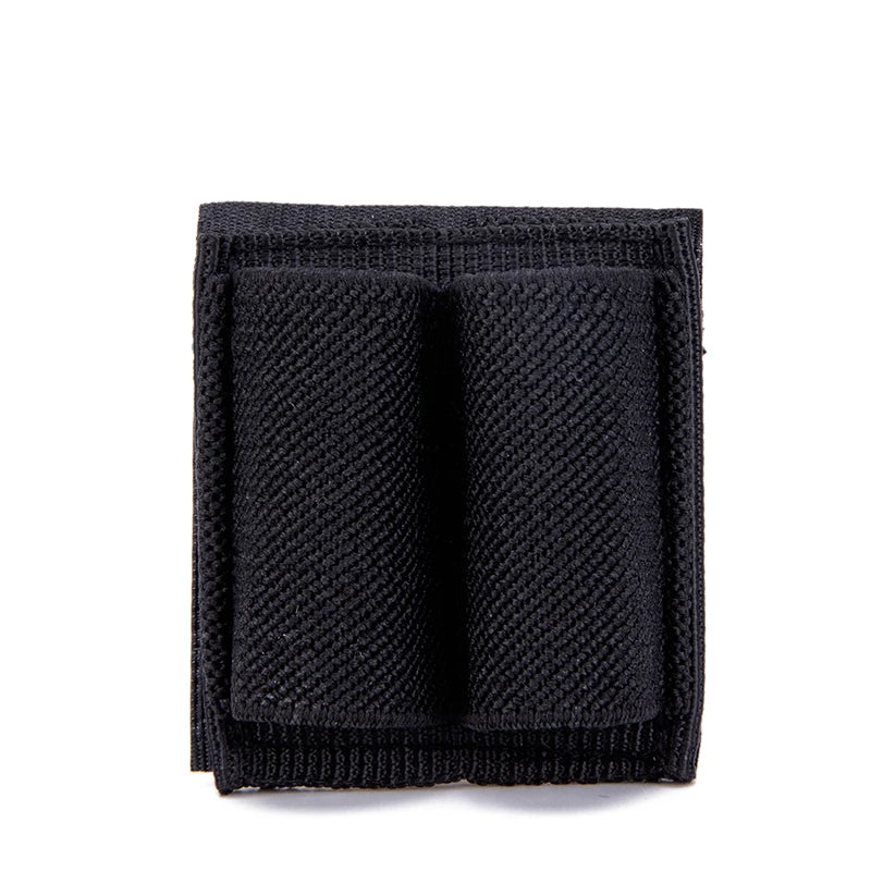 Tactical 2-Round Shell Holder 2 Hole Airsoft Buttstock Ammo Pouch Molle Bullet Magazine Carrier Adhesive Patch
