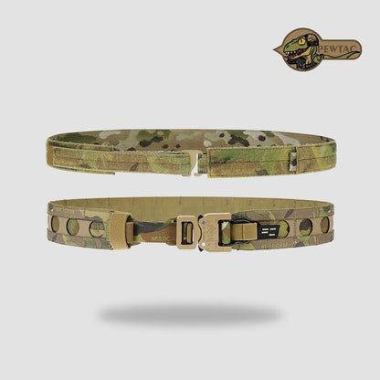 PEW TACTICAL Ferro Style BORA Tactical Belt with Inner Belt - Import C Board Rigid Battle Belt - Molle Duty Belt for Outdoor Hik