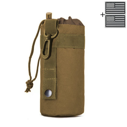 Outdoor hunting water bottle bag with MOLLE expansion system, drawstring strap, mountain buckle fabric, wear-resistant