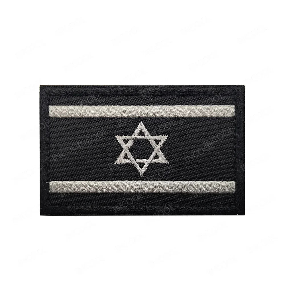 Israel Flag Embroidered Patches PVC Rubber Israeli Sticker Appliqued For Clothing