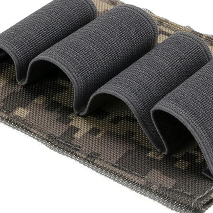 4 Round Shotgun Shell Holder Tactical Vest Mount 12GA Shotshell Organizer for Hunting Shooting EDC Small Tools Storage
