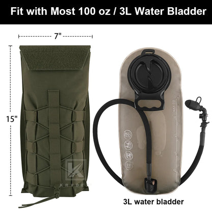 KRYDEX Tactical 3L Hydration Molle Pack 100oz Water Bladder Pouch Bag Hiking Outdoor Camping Accessories For Plater Carrier Vest