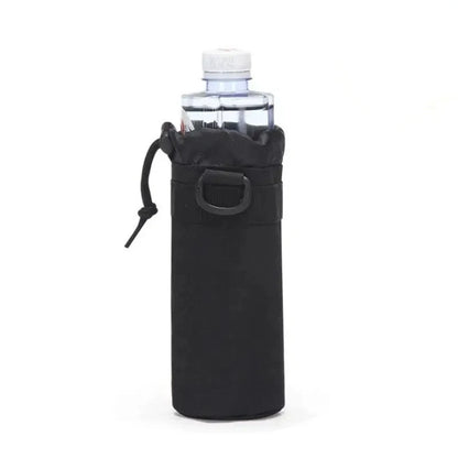 Portable MOLLE Water Bottle Bag 1000D Nylon Tactical Pouch Adjustable Drawstring Hydration Carrier for Outdoor Activities