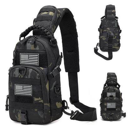 Multi functional crossbody chest bag Molle expansion system adjustable, widened, breathable single shoulder strap woven handle