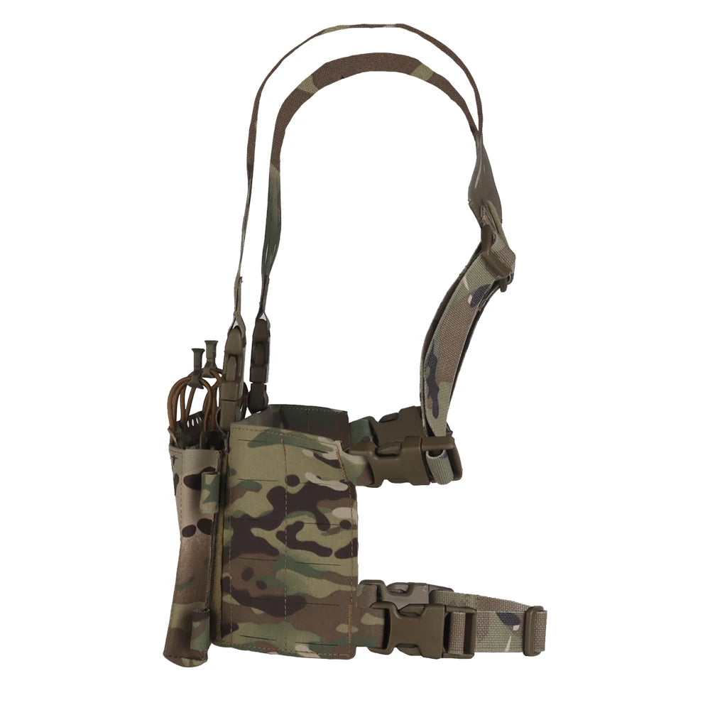 Tactical Chest Rig Modular Airsoft Training Vest Multifunctional Camouflage Gear with 556 Triple Magazine Pouch MOLLE System