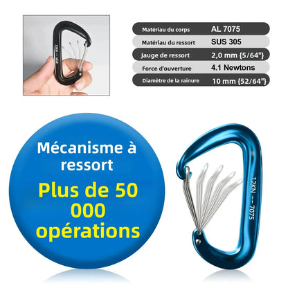 6Pcs 12kn Carabiner Set D Ring Heavy Duty Aluminum Tactical Carabiners Clips Camping Hiking Climbing Hook Hammock Outdoor Gear
