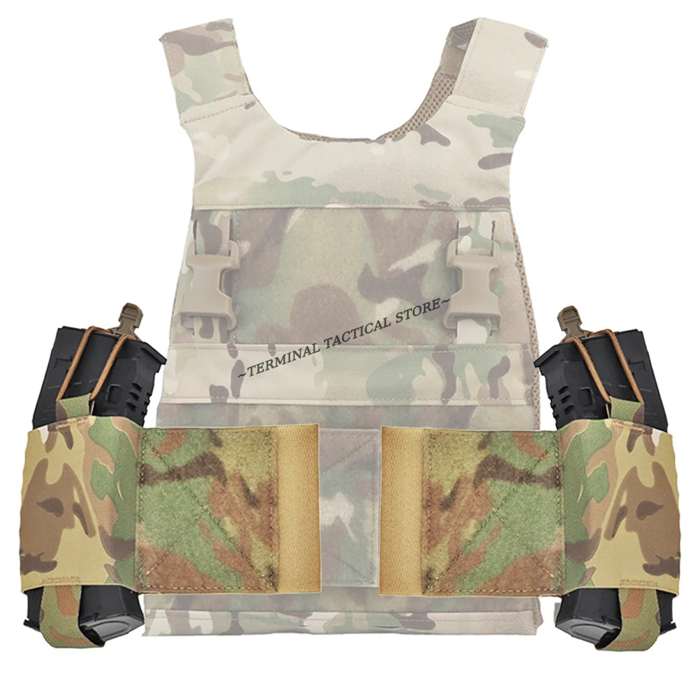Tactical MBITR Radio Holder Wingman Pouch AR M4 5.56 Magazine Storage Shock Cord Retension Hunting Vest V2 Side Elastic Pouches