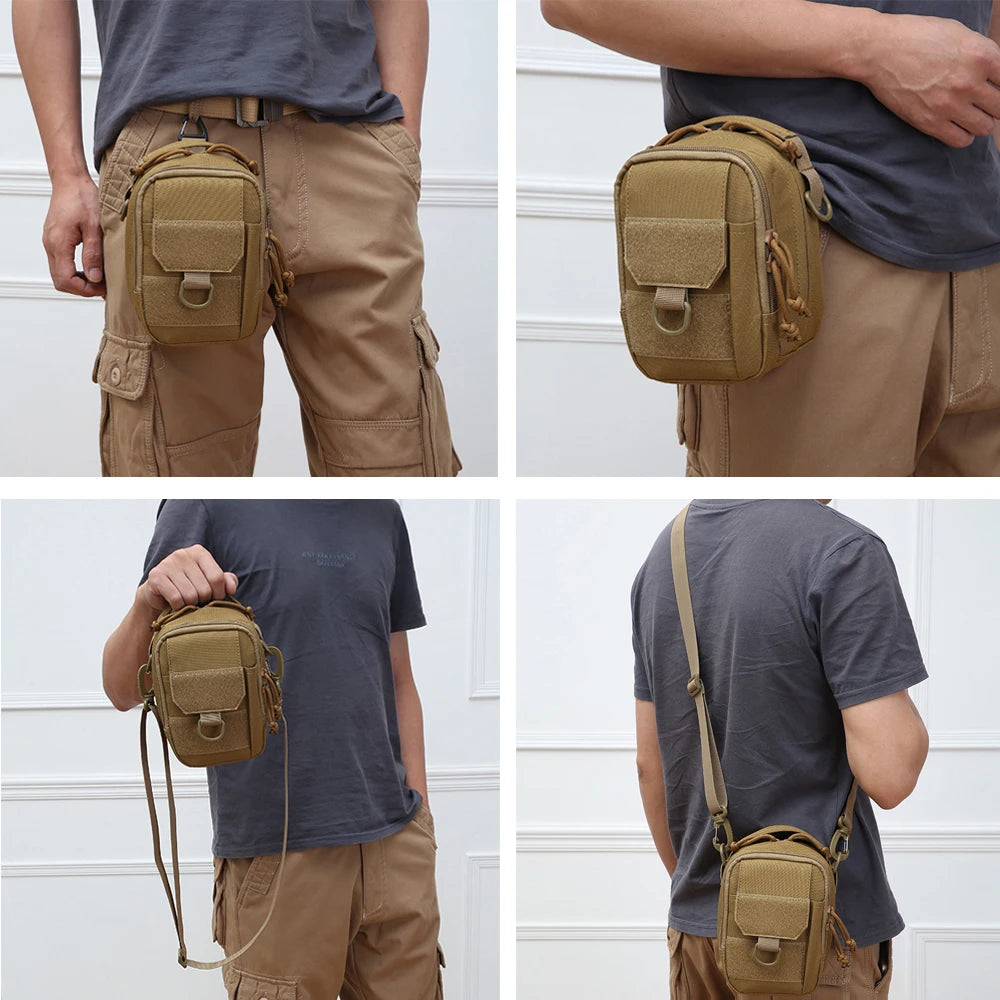 Tactical Molle Pouch Waist Belt Bag Messenger Bag Outdoor Shoulder Sling Bag EDC Tool Pack Phone Pouch Hunting Bag