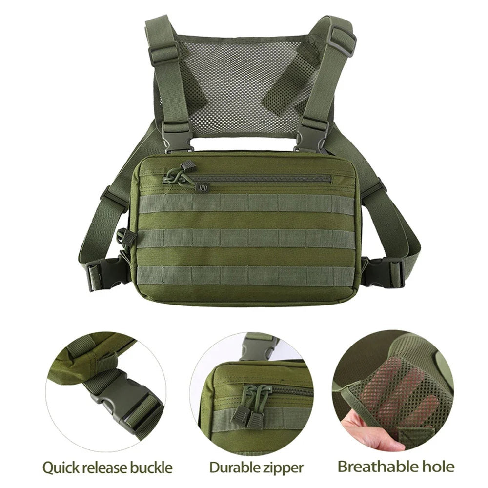 Tactical Vest Recon Kit Bag Casual Function Chest Rig Pack Outdoor Travel Cycling Airsoft Hunting Chest Bags EDC Carry Pouches