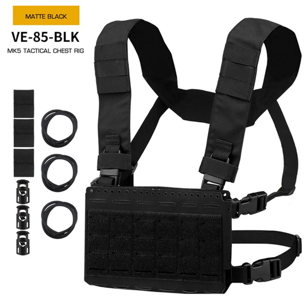Tactical MK5 Chest Rig Laser Cutting Molle SS Micro Fight Chassis Placard 5.56 Triple Magazine Pouch Vest Plate Carrier