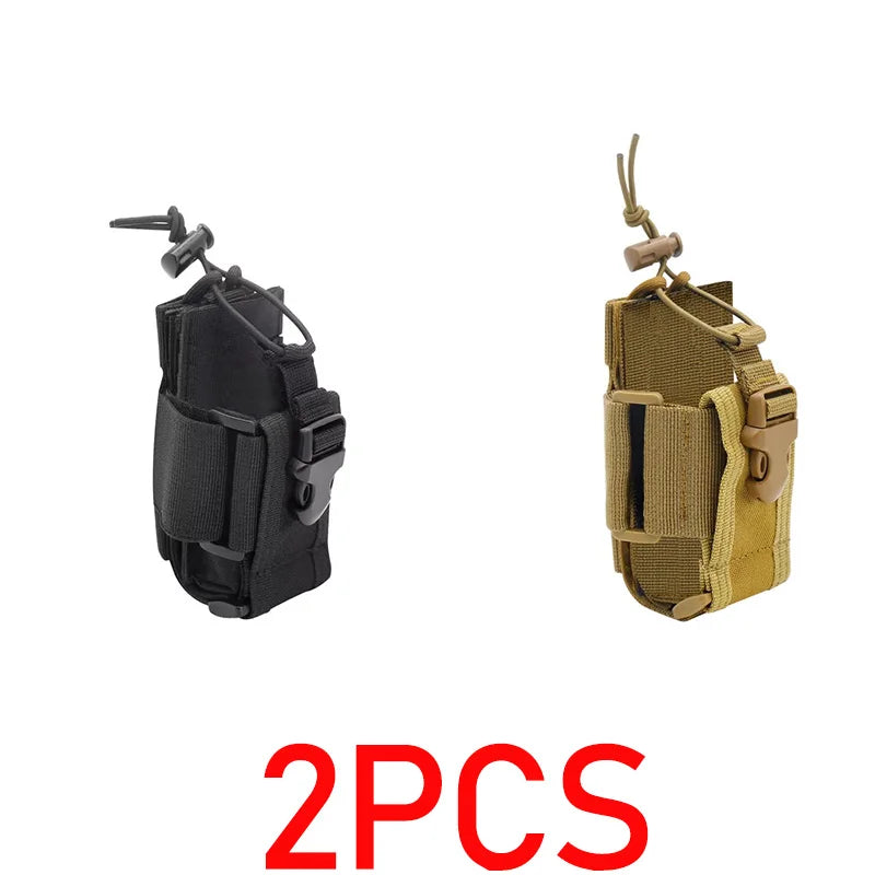 Tactical Radio Holder Shift Pocket Tactical Molle Pouch Walkie Talkie Holster Nylon Waist Belt Bag Pocket Hunting Accessories