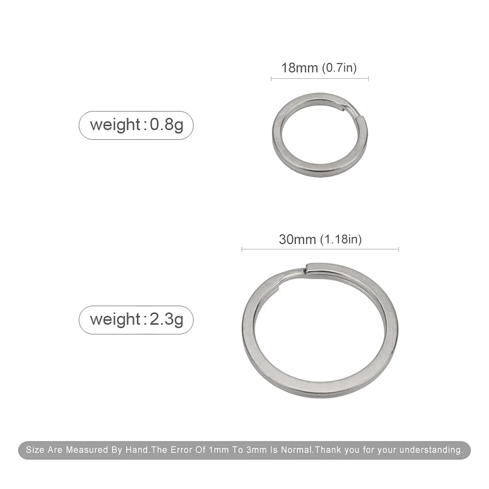 5pcs Titanium Alloy Key Ring 18mm/30mm Keychain Outdoor Tool EDC Buckle Accessories