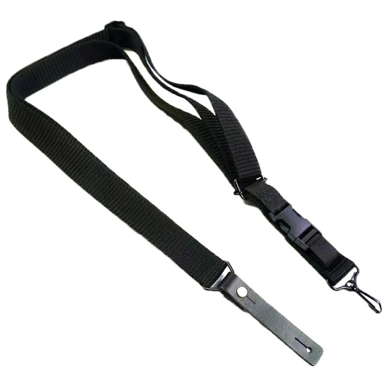 Adjustable Nylon 95 Style Tactical Rifle Sling With Leather End For Outdoor Hunting Airsoft CS Game Shooting Carry Gear