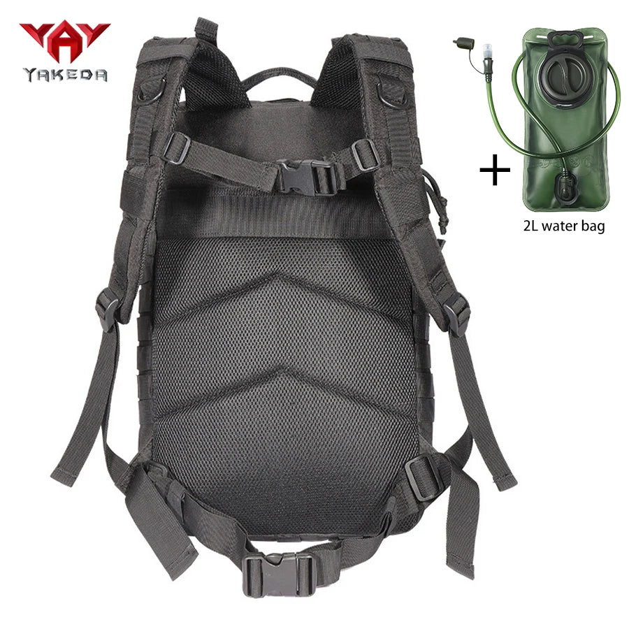 YAKEDA 45L large capacity backpack with 2L water bag MOLLE expansion system outdoor hiking backpack