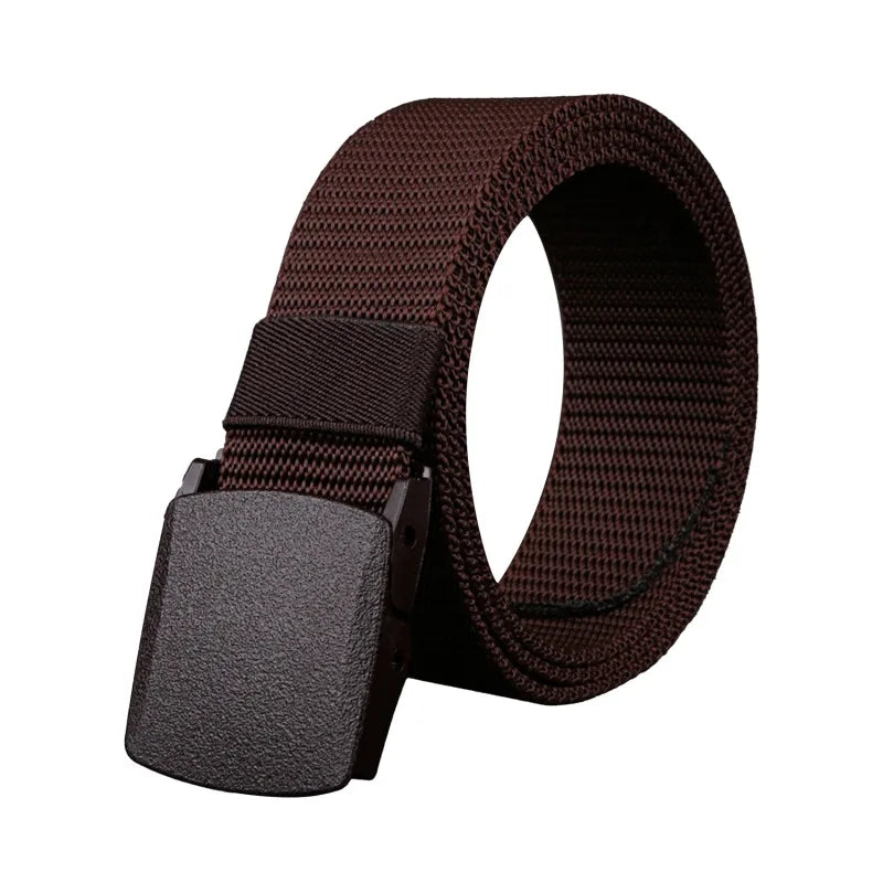 120cm Men Female Belts Military Nylon Adjustable Belt Outdoor Travel Tactical Waist Belt with Plastic Buckle for Pants 6 Colors