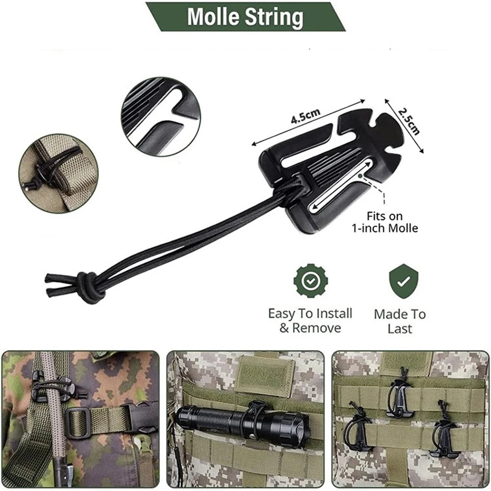 5Pcs Backpack Buckle Clamp Carabiner Survival Gear Tools Carabiner Clips Outdoor Nylon Camping Bag Hanger Hook Wild Hike