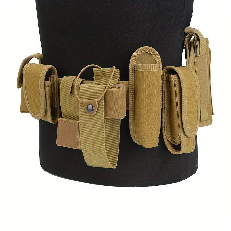 Multifunctional 10in1 outdoor Tactical Belt & Waist Seal, Combat Training Security Duty Gear, Security Inspection Belt