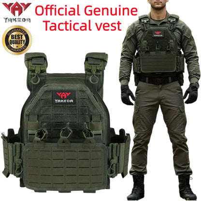 YAKEDA Tactical Vest 6094 Fast Detachable Light Laser Cut Outdoor Hunting Black Gear Carry Vest of High Quality 1000D Nylon