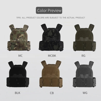 Tactical Sub-Zero Plate Carrier Modular  Molle Vest with MultiCaliber 9MM 6Pcs Long Mag/5.56 Triple Magazine Pouch
