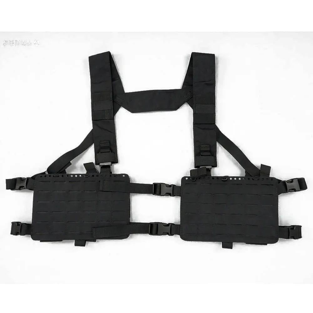 Alpha Tactical Chest Rig MOLLE Split Double Panel Chassis Hunting Combat Airsoft Vest Internal Elastic Magazine Storage Bag Gear