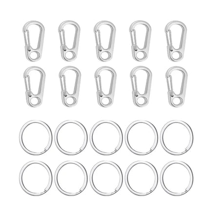10pcs Mini Carabiner Set Outdoor Rope Clip Camping Paracord Accessories Knapsack Hanging Buckle  Daily DIY Keychain