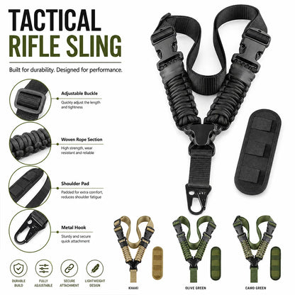 Single Point Sling Tactical Sling Adjustable Multifunctional Wear Resistant Nylon Shoulder Strap Outdoor Sports Hunting Harness