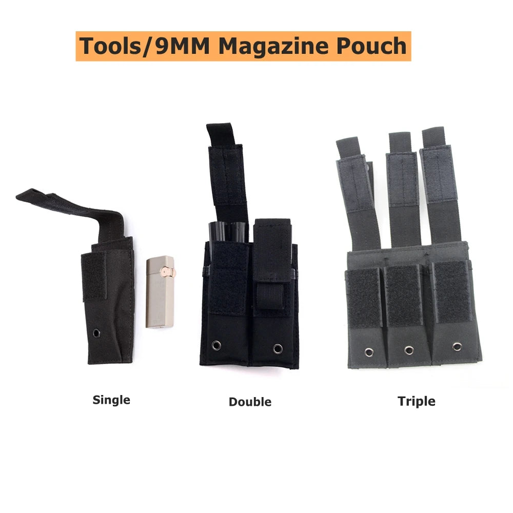 Multi-functional Molle Pouch Outdoor Sports Knife Sheath Lighter Bag EDC Small Tool Accessory Single Double Triple Hanging Bag