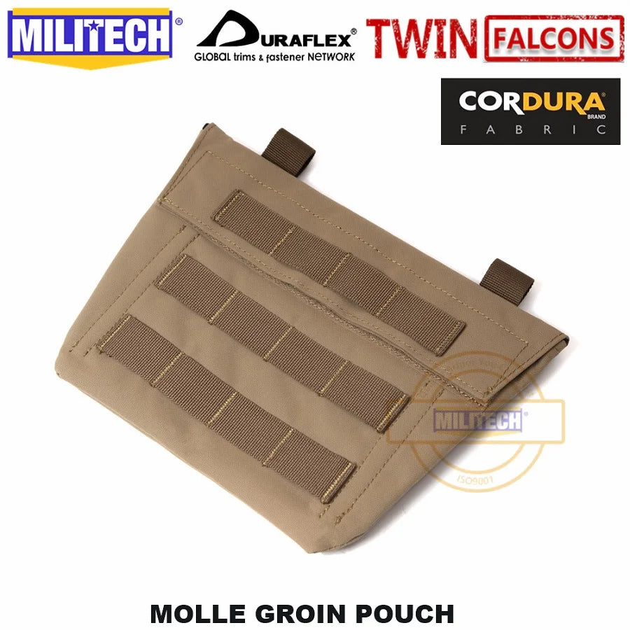 MILITECH Laser Cut Molle Level 3A Groin Protection Groin PAL Accessory Pouch Sub Abdominal Pouch Groin Bag With Armor