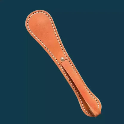 26cm Large Cowhide Leather Clapper Hand Sewn Fitness Exercise Slapper with Built-in Lead Block for Camping And Defence Training