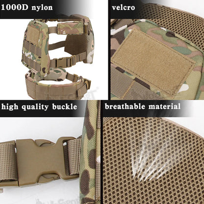 Tactical Kids Vest Waistband Set MOLLE Quick Release Hunting Airsoft CS Wargame Plate Carrier Children Vest Protective Gear