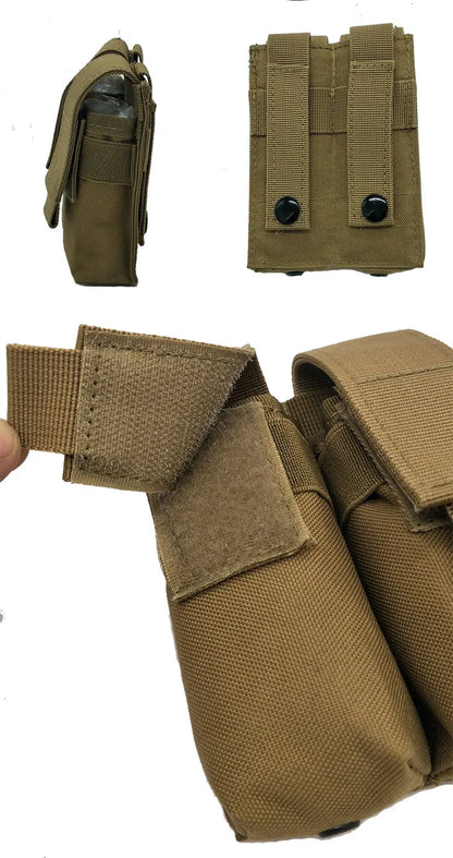 Molle 9mm Double Pistol Magazine Pouch Mag Holster Outdoor Hunting Accessories Flashlight Holder EDC Tool Waist Bag Vest Pouches