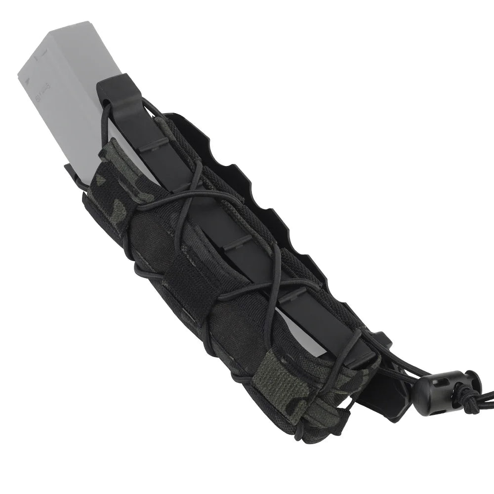 Tactical 9mm Extended Pistol Magazine Pouch Submachine Gun Long Single Mag MOLLE Malice Clip  MP5 MP7 UMP45 Airsoft Accessories