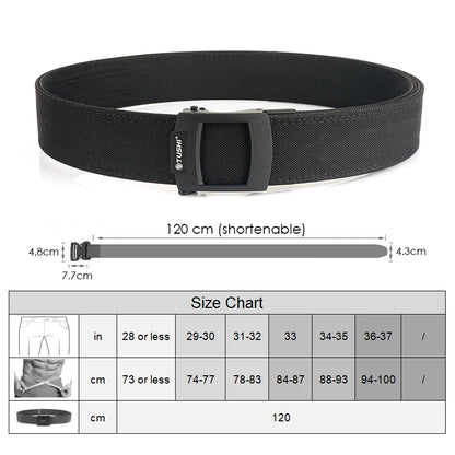 HSSEE 4.3cm Military Tactical Belt for Men Metal Automatic Buckle Thick Nylon Outdoor Hunting IPSC Gun Belt Casual Girdle Male