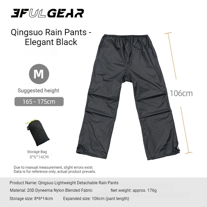 3F UL GEAR Lightweight Split Raincoat with Hooded Outdoor Rain Pants Hiking Sleeve Style Poncho Waterproof Women/Men 15D Nylon