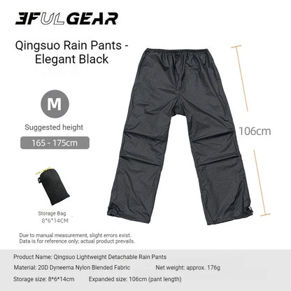 3F UL GEAR Lightweight Split Raincoat with Hooded Outdoor Rain Pants Hiking Sleeve Style Poncho Waterproof Women/Men 15D Nylon
