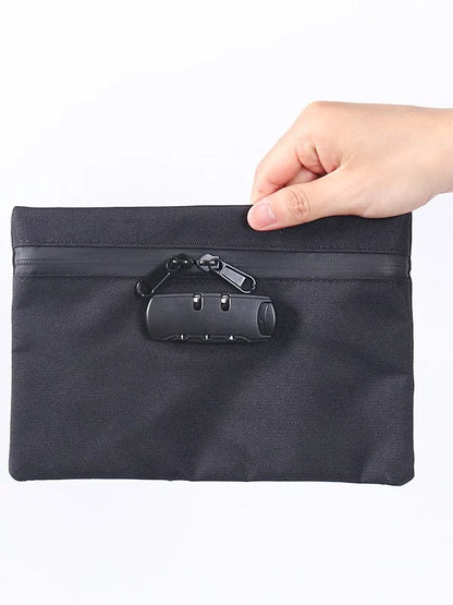 Travel Storage Bag With Password Lock Files Credit Card Certificates Safe Handbag Waterproof Anti-theft Tool Kit