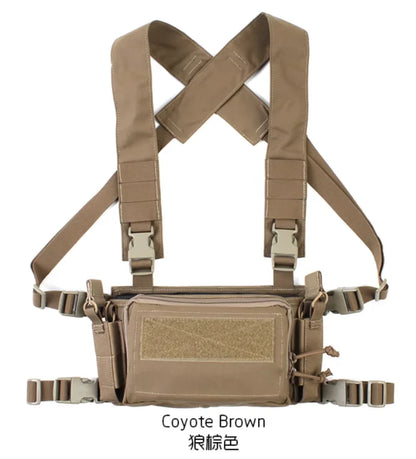 VOTAGOO Tactical Chest Rig with Triple 5.56/7.62 Mag Pouch X-Harness Adjustable Detachable for Shooting Hunting