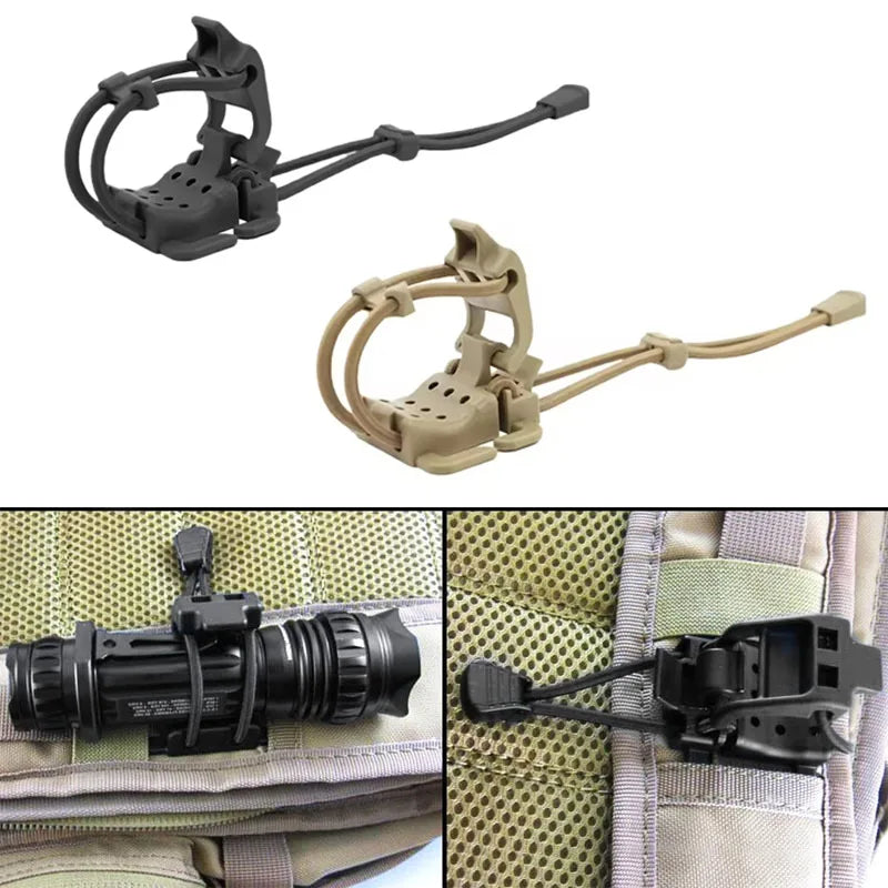 Tactical Flashlight Clip Molle Hiking Accessories Multifunction Hanging Buckle Shovel Clamp Axe Clamp Bracket Military Backpack