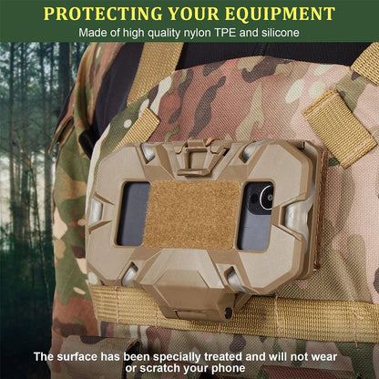 Tactical Molle Mobile Phone Carrier Quick Access Folding Holder for 4.7"-6.7" Phones Hunting Vest Chest Bracket Airsoft Otdoor