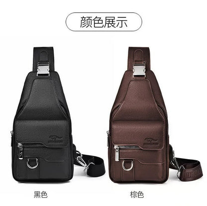 New Men's Chest Bag Fashion High Quality Solid Color Crossbody Bag Advanced Versatile Multi Functional Sports Crossbody bag