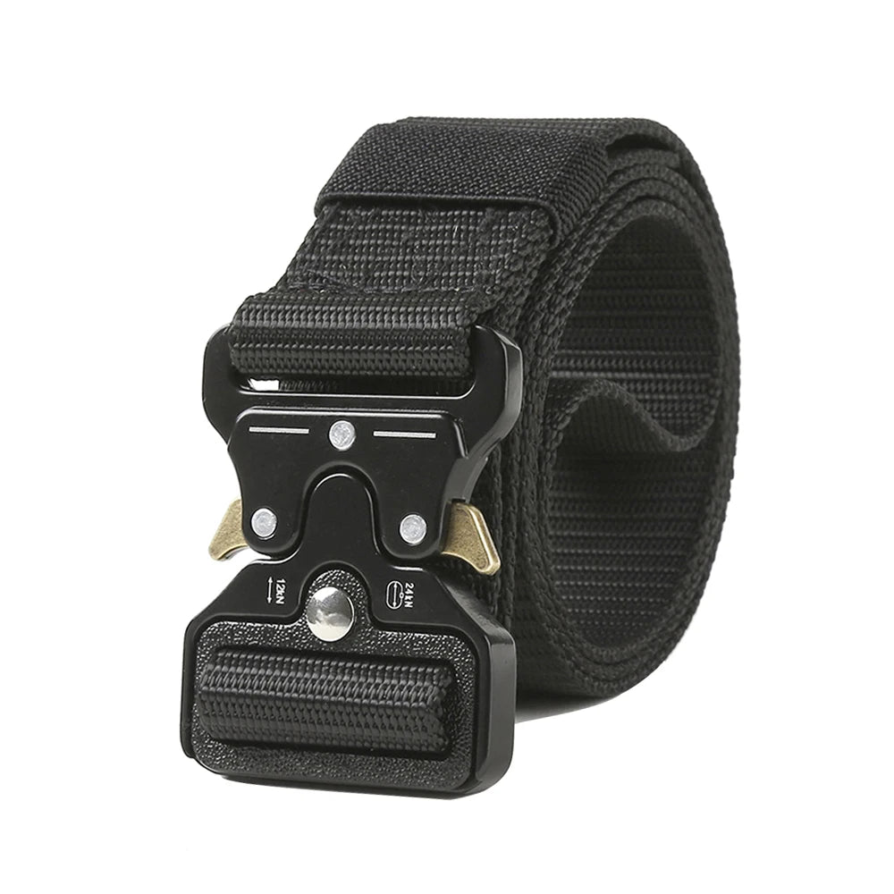 Men's Hunting Belt Quick Release Alloy Buckle Outdoor Sports Hiking Camping Belt Durable Waist Belt for Adventure Activities