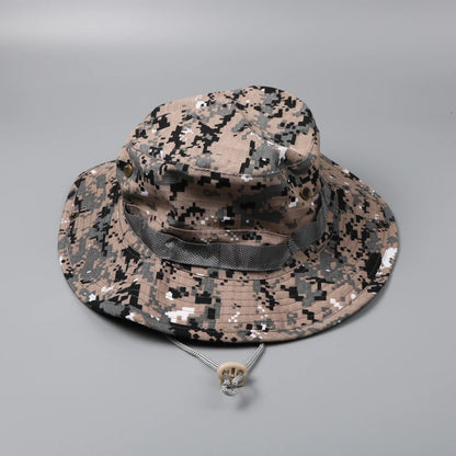 Camouflage Tactical Boonie Hats Camping Climbing Bucket Sniper Hat Men Outdoor Fishing Hiking Cap Sun Protective Boonie Caps