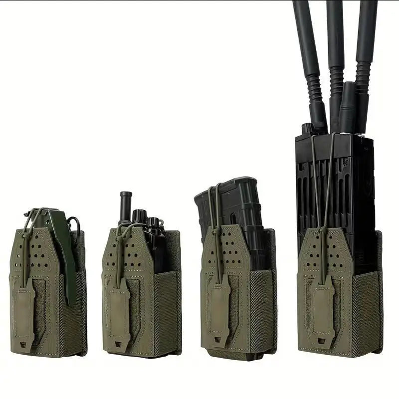 Tactical Radio Pouch Hunting Walkie Talkie Holder Open-Top Interphone Hanging Bag Molle Nylon Magazine Pouch